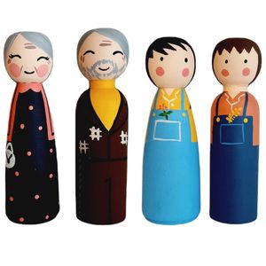 اسباب بازی زینتی مدل چوبی طرح خانواده من کد wt19 مجموعه 4 عددی