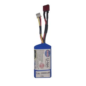 باتری ماشین آفرود آرسی تویز مدل 7.4ولت 2000 میلی آمپر 15سی تی کانکتور کد  rct bat 7.4v 2000mah 15c t