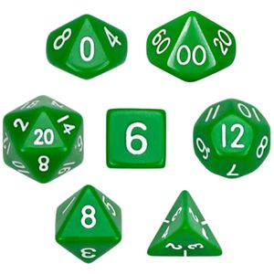 تاس بازی ویز دایس مدل solid green بسته 7 عددی