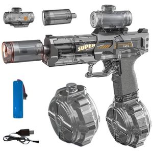 تفنگ آب پاش ناب سل مدل شارژی چراغدار مخزن دار کد electric water gun naab003 برای رده سنی نوجوان
