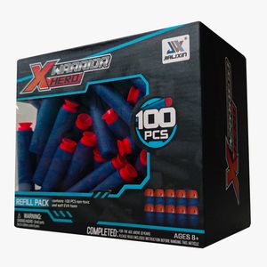 تیر فومی تفنگ مدل یدک xhero مجموعه 100 عددی