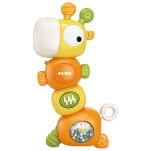 جغجغه و دندان گیر دست ورزی ناب سل مدل زرافه بامزه چراغدار و موزیکال کد baby rattle multi stage