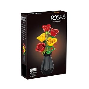 ساختنی 249 تکه مدل گلدان گل رز roses کد 3026
