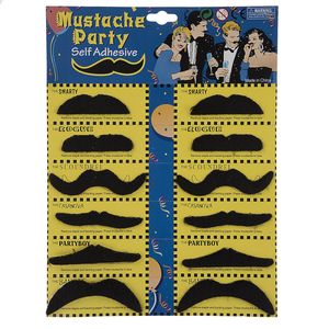 ست سیبیل نمایشی مدل black mustache بسته 12 عددی