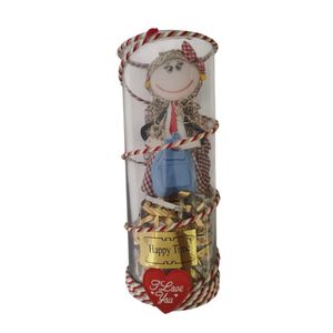 ست هدیه عروسک مدل شیشه استوانه ای طرح دختر دانش آموز کد 007