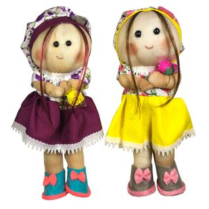 عروسک طرح دختر روسی کد r25 ارتفاع 24 سانتی متر مجموعه 2 عددی