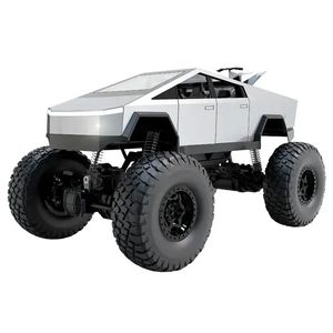 ماشین بازی کنترلی mz مدل تسلا سایبر تراک بزرگ 1:08 با چهارچرخ محرک 4x4 دو موتور براش بدنه آلیاژ آلومینیوم سرعت تا 8 کیلومتر بر ساعت چراغ led و باتری شارژی 7.4 ولت با کنترل 2.4 گیگاهرتز
