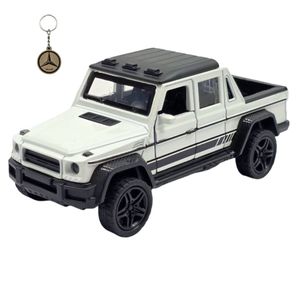 ماکت ماشین ناب سل مدل وانت بنز جی کلاس فلزی چراغدار موزیکال mercedes benz g class به همراه جاسوییچی