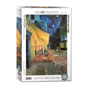 پازل 1000 تکه یوروگرافیکس پازلز مدل 6000 2143 cafe terrace at night