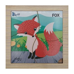 پازل 4 تکه اطلس آبی طرح حیوان روباه مدل p4 015