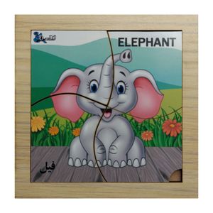 پازل 4 تکه اطلس آبی طرح حیوان فیل مدل p4 035