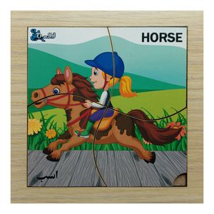 پازل 4 تکه مدل p4 055 طرح حیوان اسب