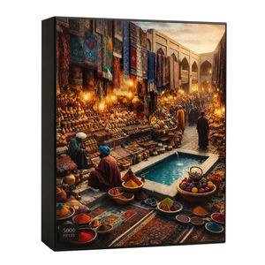 پازل 5000 تکه مدل بازار کهن مناسب برای رده سنی بزرگسال
