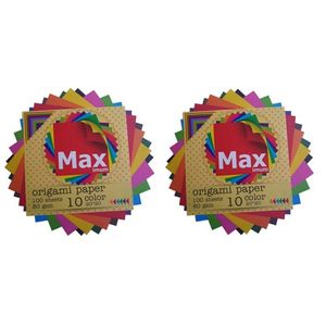 کاغذ اوریگامی مکث مدل رنگین کمان کد b2020 بسته 100 عددی مجموعه 2 عددی