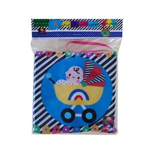 کتاب پارچه ای سیاه و سفید نوزاد انتشارات ماه کوچولو مدل اولین کتاب رنگی من  سوت دار و صفحات خش خشی