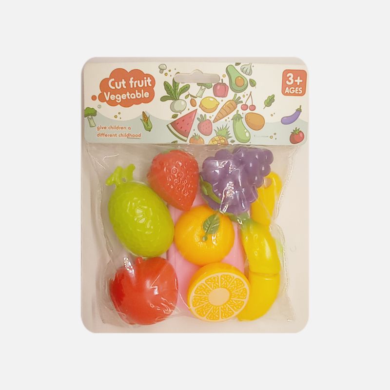 اسباب بازی طرح میوه برشی مدل cut fruit vegetable مجموعه 7 عددی