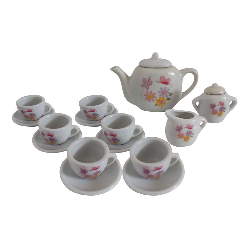اسباب بازی مدل سرویس چای خوری چینی مجموعه 15 عددی