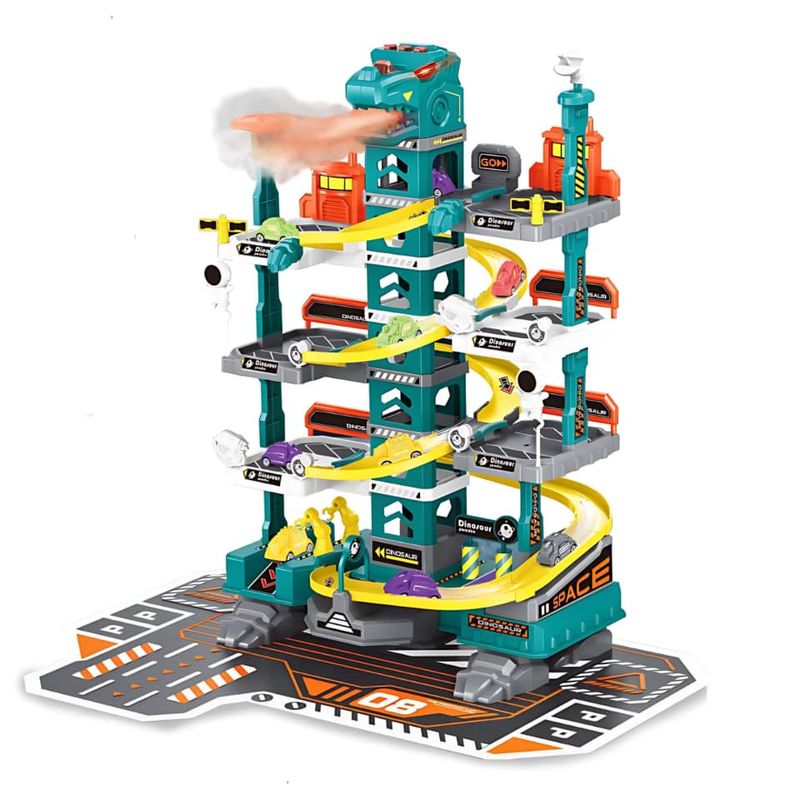 اسباب بازی ناب سل مدل پارکینگ طبقاتی دایناسور دودزا کد 92pcs race track cargarage parking