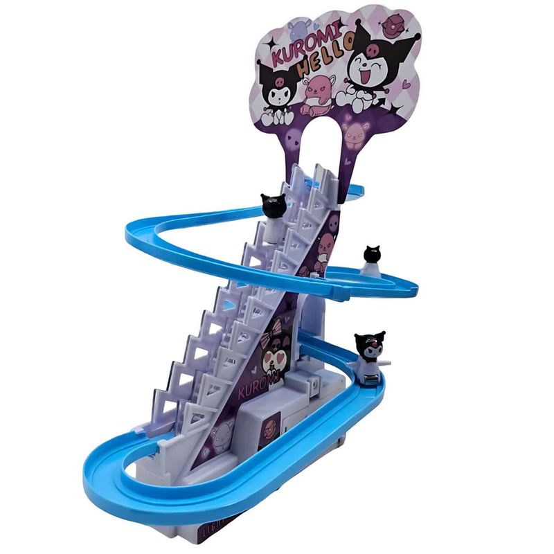 اسباب بازی ناب سل مدل پله برقی سرسره کرومی بامزه موزیکال چراغدار کد musical kuromi slide escalator toy with lights