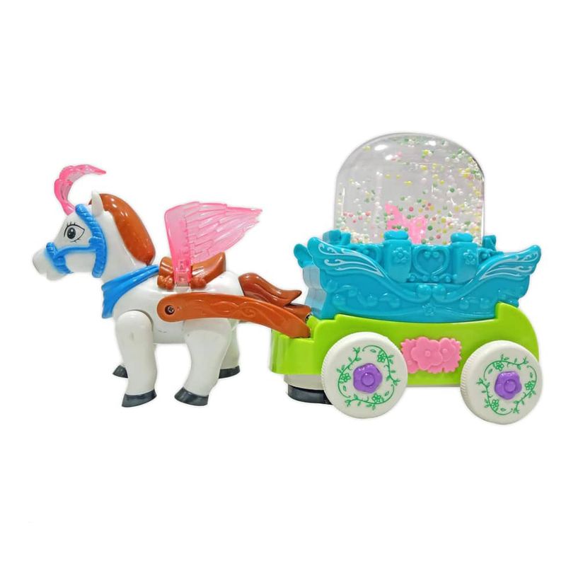 اسباب بازی ناب سل مدل کالسکه حباب دار موزیکال طرح bubble carriage with horse