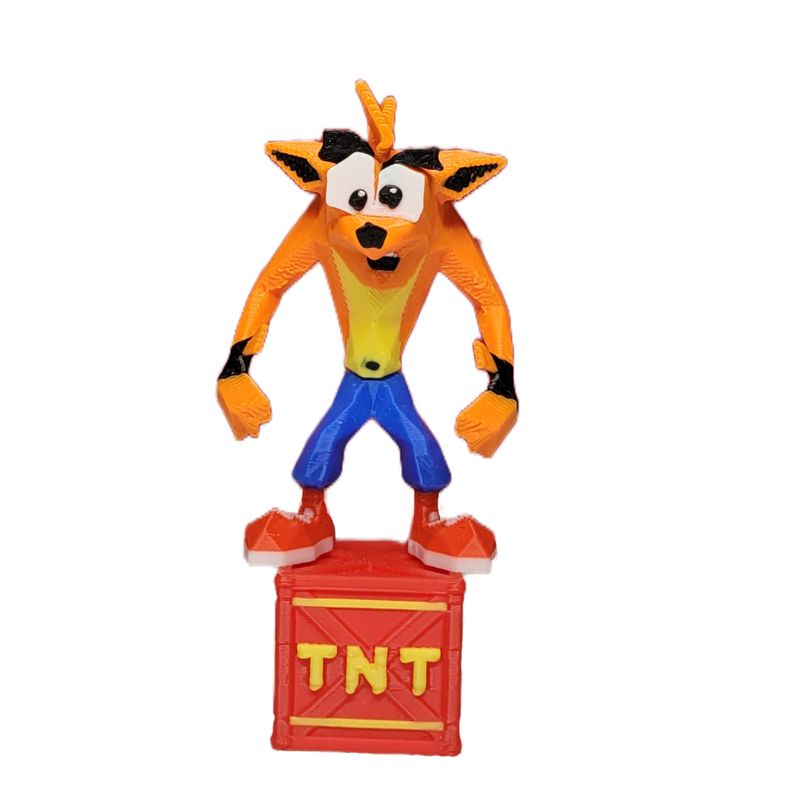 اکشن فیگور طرح حیوانات وحشی مدل اکشن فیگور کراش با جعبه tnt  ارتفاع 7 سانتی‌متر