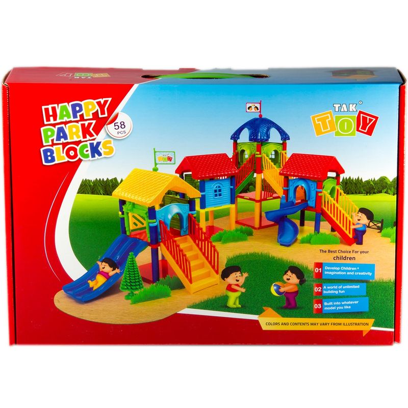 بازی آموزشی 58 تکه تک توی مدل happy park blocks