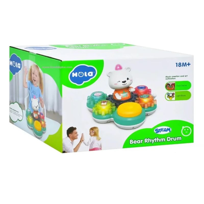 بازی آموزشی موزیکال هولا مدل درام خرسی چرخ دنده e8993