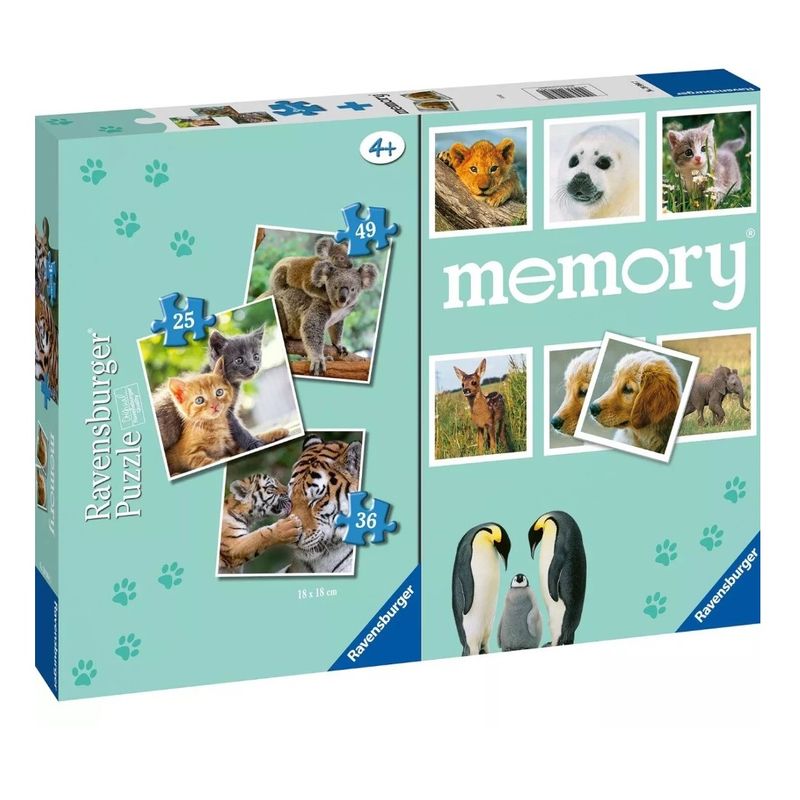 بازی فکری راونزبرگر مدل memory n puzzle animals کد 20984 مجموعه 4 عددی