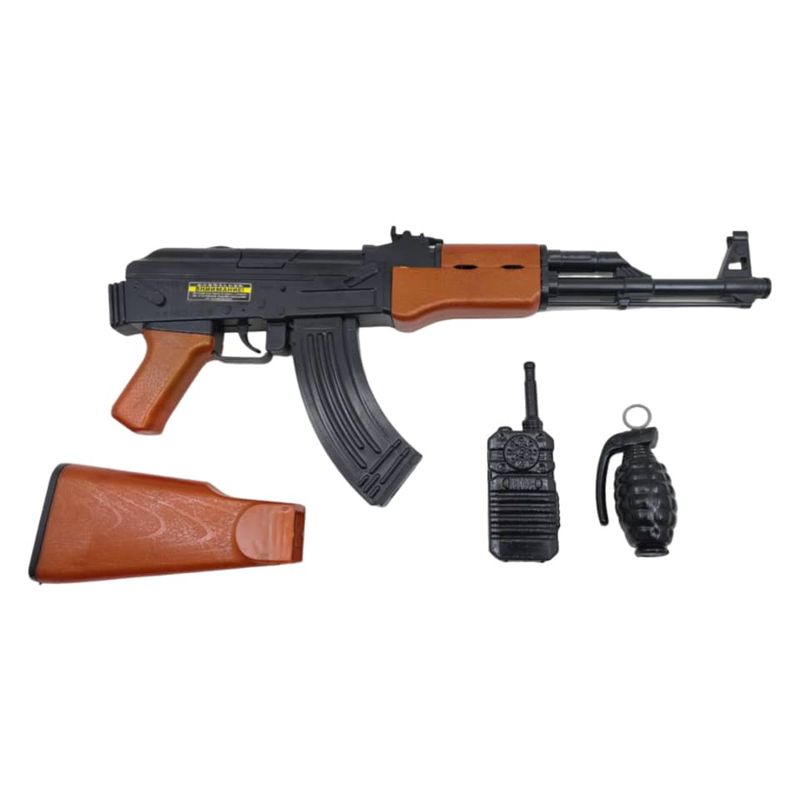 تفنگ بازی ناب سل مدل کلاشینکف ak 47 به همراه بیسیم و نارنجک
