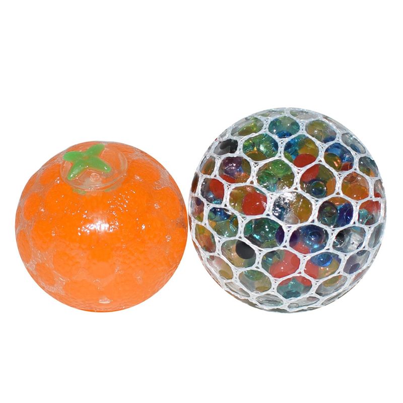 توپ بازی ضد استرس مدل gel bullets and orange مجموعه دو عددی