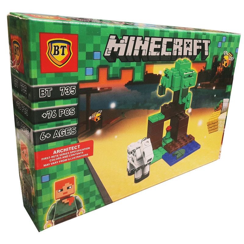 ساختنی 76 تکه ناب سل مدل بی تی ماینکرافت کد 76pcs minecraft build 735