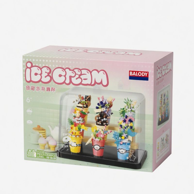 ساختنی 830 تکه بالودی مدل تراریوم طرح ice cream مجموعه 9 عددی