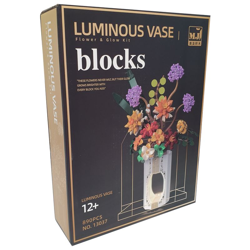 ساختنی 890 تکه مدل گل و گلدان چراغ دار طرح luminous vase کد 13037