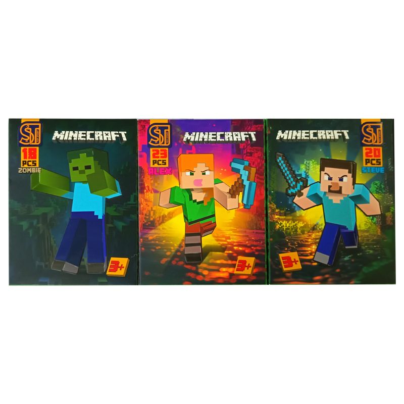 فیگور طرح ماینکرافت مدل minecraft m001 3 مجموعه 3 عددی