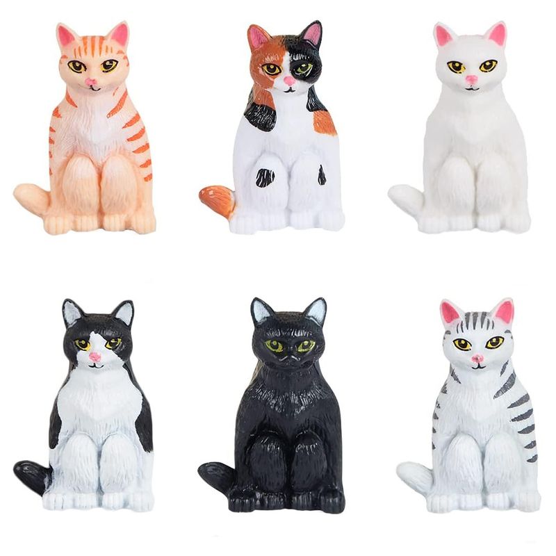 فیگور مدل گربه های نشسته طرح squat cats مجموعه 6 عددی