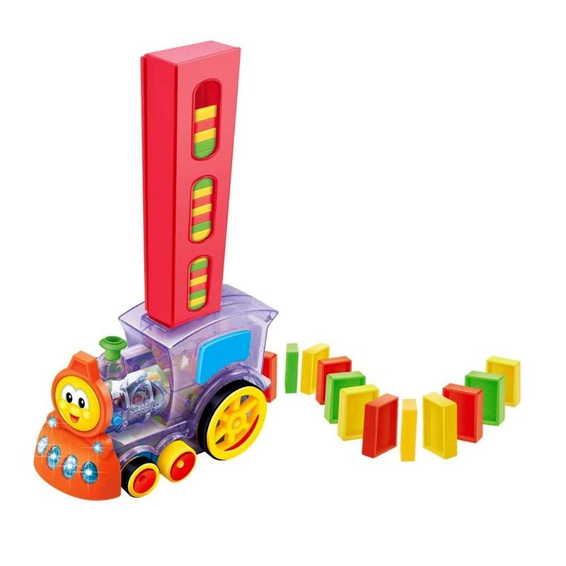 قطار بازی ناب سل مدل موزیکال چراغدار دومینو 60 تکه domino mini train 60 pcs
