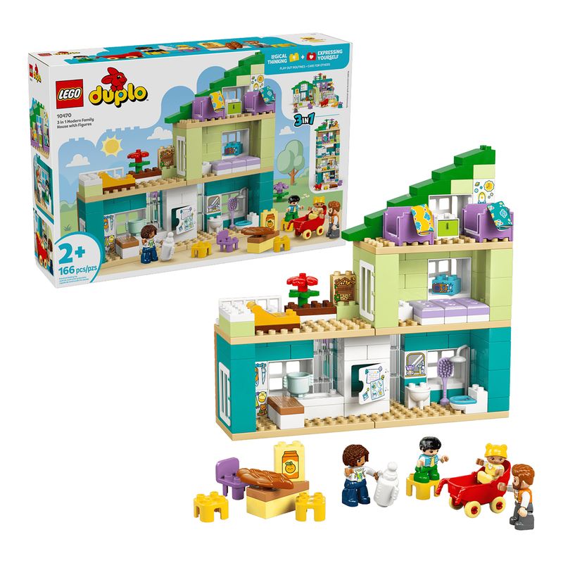 لگو 166 تکه سری duplo مدل 3 in 1 modern family house with figures کد 10470