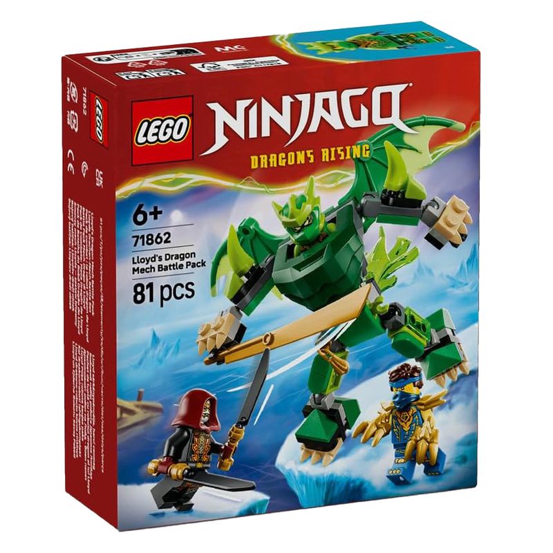 لگو 81 تکه سری نینجاگو مدل lloyds dragon mech battle pack کد 71862