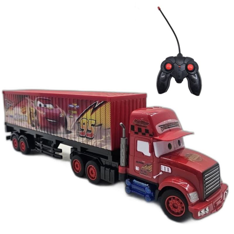 ماشین بازی کنترلی ناب سل مدل تریلی کانتینر مک کویین شارژی کد mcqueens car container truck naab00222