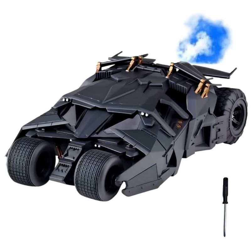 ماکت ماشین بتموبیل تامبلر دودزا فلزی موزیکال چراغدار کد spray  diecast 1:24 batmobile tumbler به همراه آچار