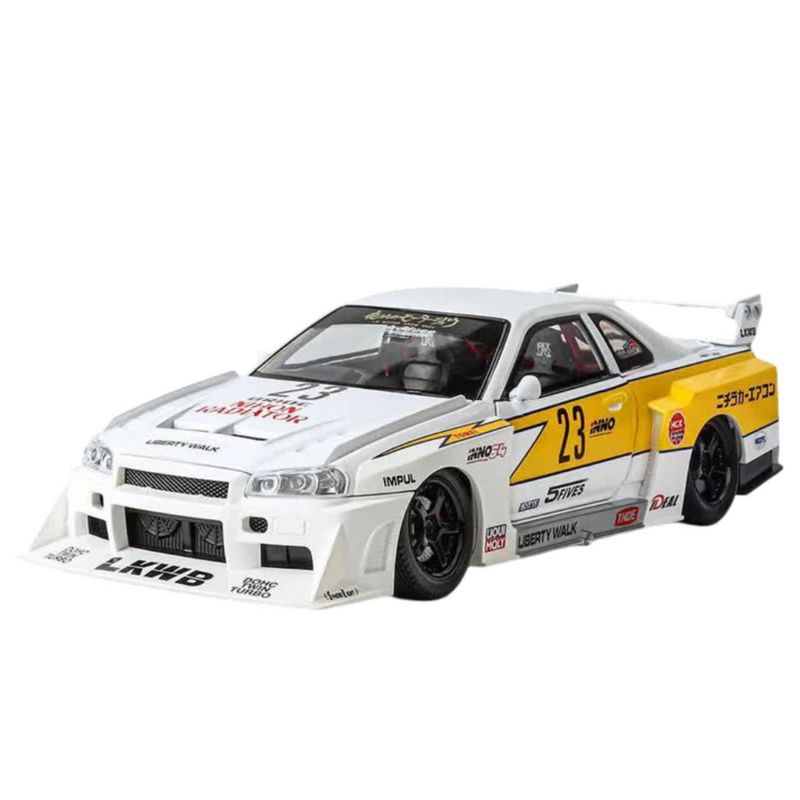 ماکت ماشین ناب سل مدل نیسان جی تی آر اسکای لاین فلزی رالی مسابقه ای اسپرت موزیکال چراغدار nissan skyline gtr1:24 naab001