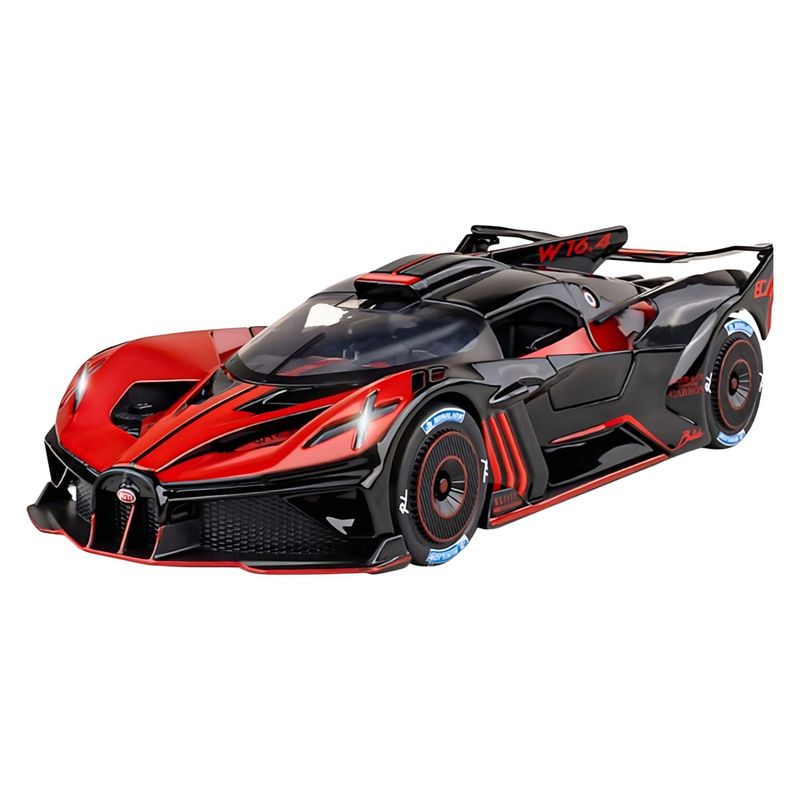 ماکت ماشین ناب سل مدل بوگاتی بولاید فلزی دودزا چراغدار موزیکال کد bugatti bolide 1:24