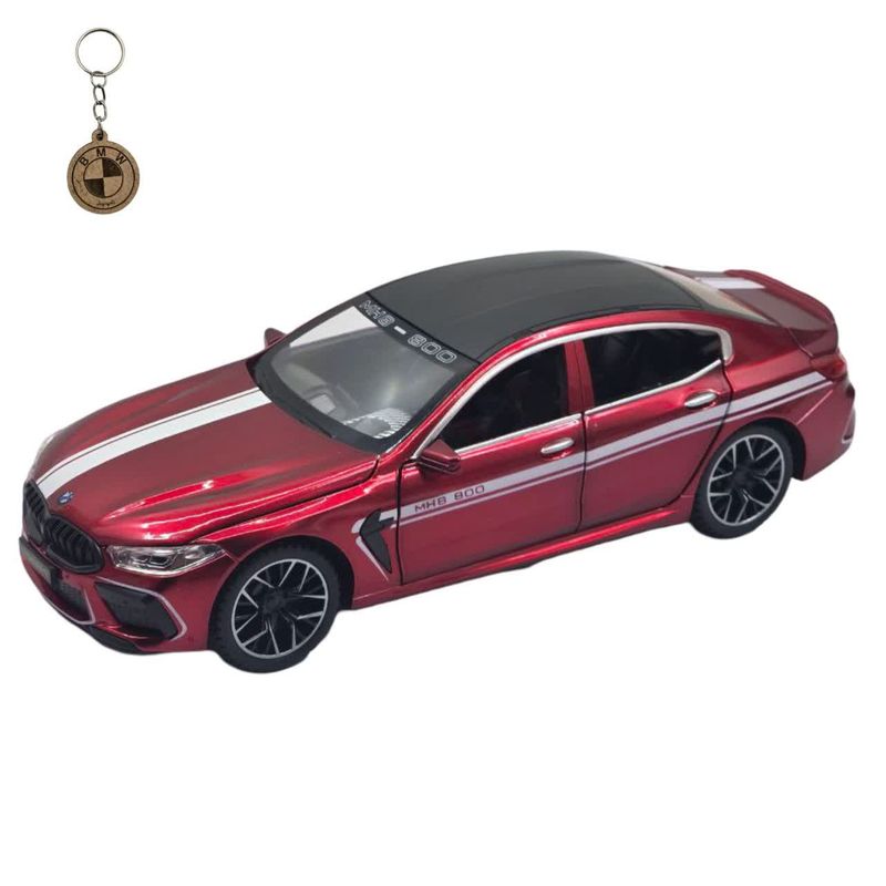ماکت ماشین ناب سل مدل بی ام و فلزی چراغدار موزیکال bmw m8 manhart به همراه جاسوییچی
