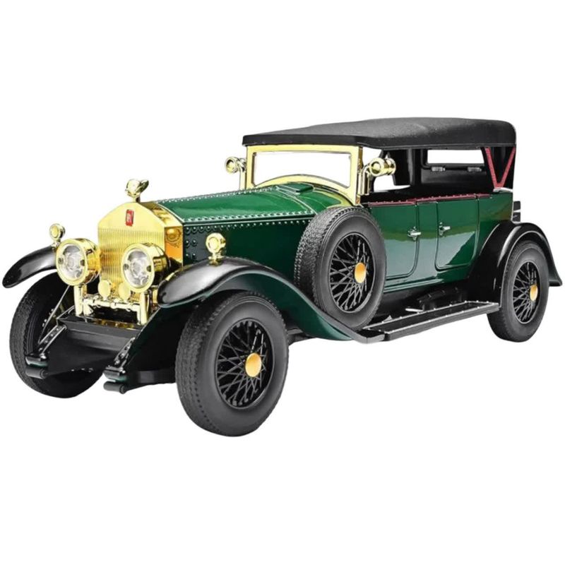 ماکت ماشین ناب سل مدل رولزرویس کلاسیک فلزی چراغدار عقب کش با قابلیت سقف کروک کد classic metal rolls royce with lights