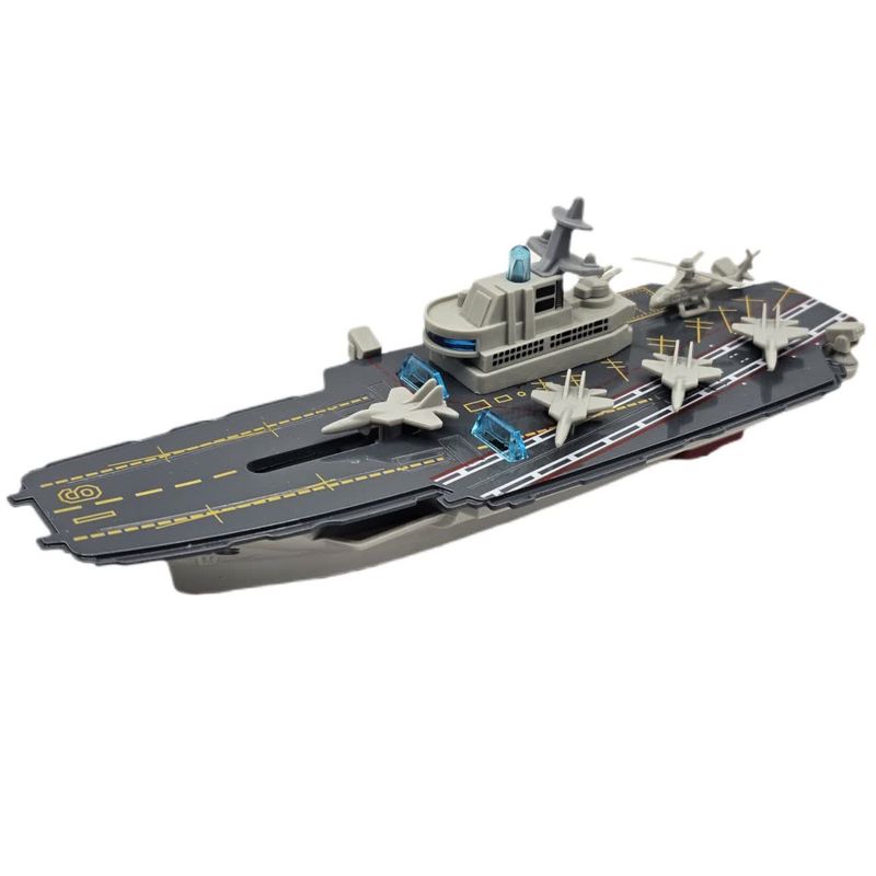 ناو هواپیمابر ناب سل مدل فلزی چراغدار موزیکال کد the musical lighted aircraft carrier به همراه 4 عدد هواپیما و یک عدد هلیکوپتر