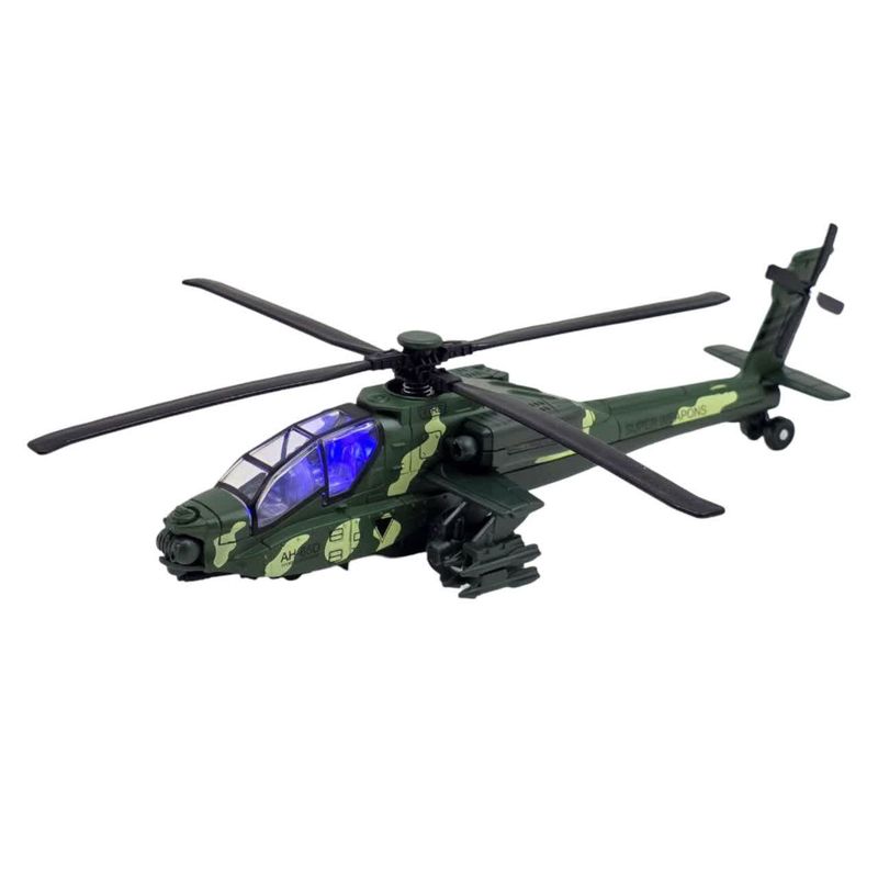 هلیکوپتر بازی ناب سل مدل آپاچی فلزی موزیکال عقب کش  helicopter ah 65d