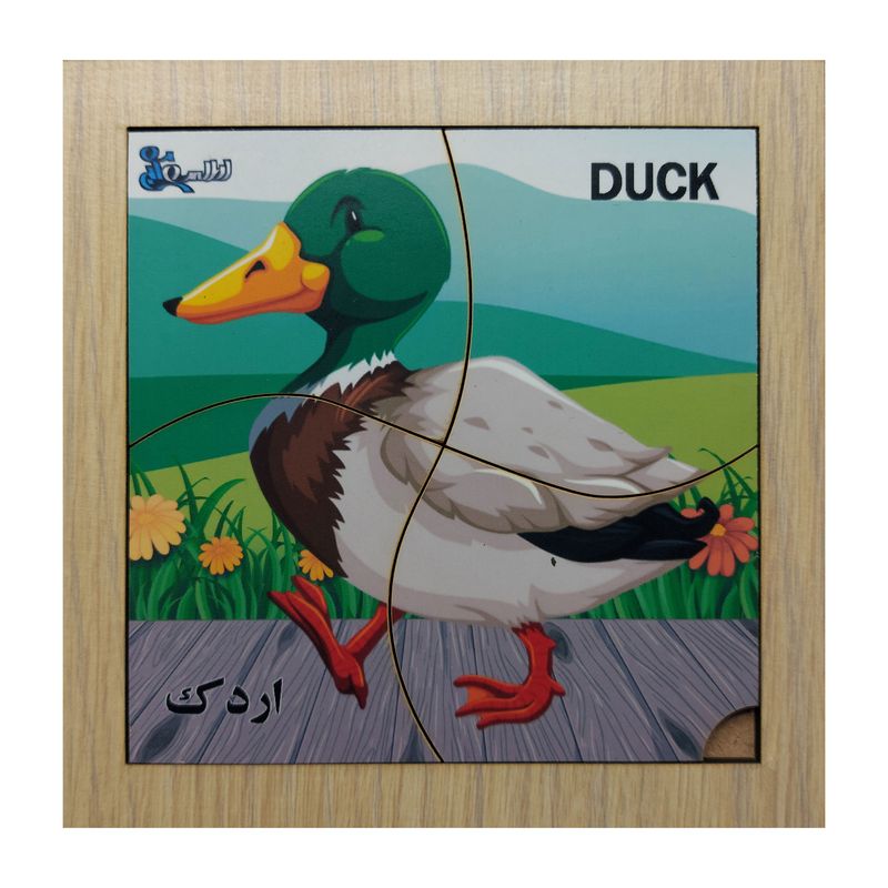 پازل 4 تکه اطلس آبی طرح حیوان اردک مدل p4 006