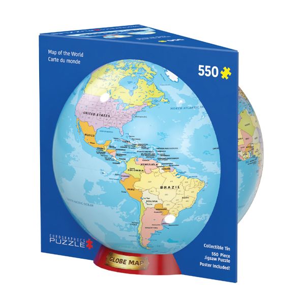 پازل 550 تکه یوروگرافیکس پازلز مدل 8551 5863 map of the world tin
