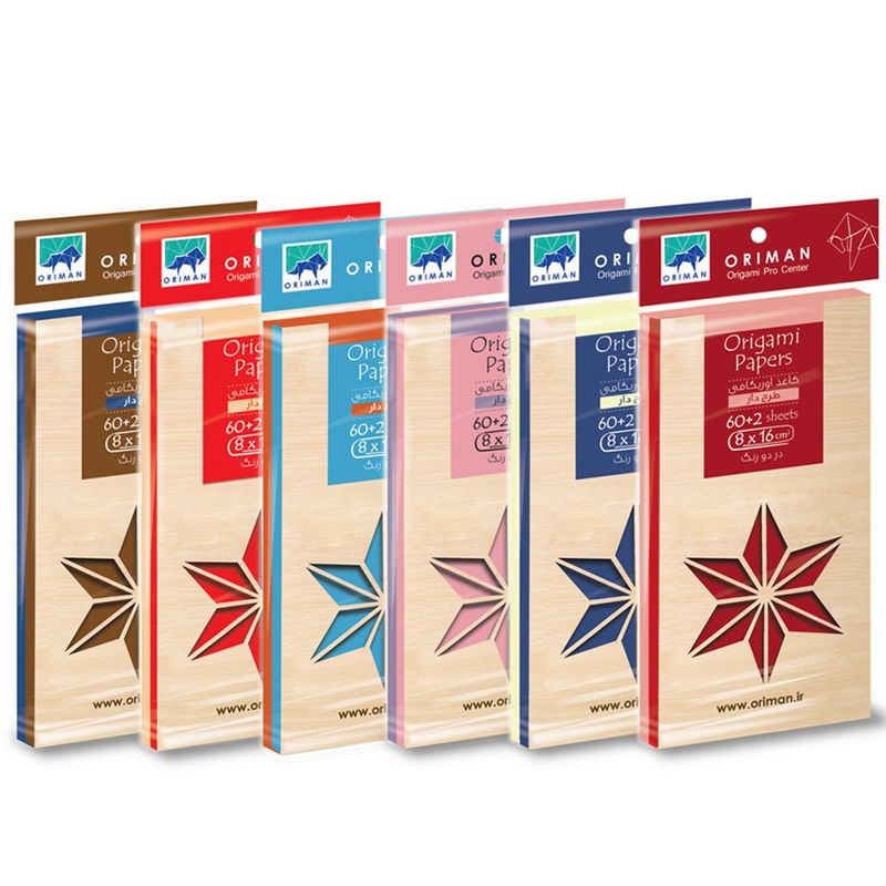 کاغذ اوریگامی اوریمان مدل طرح دار بسته 6 عددی