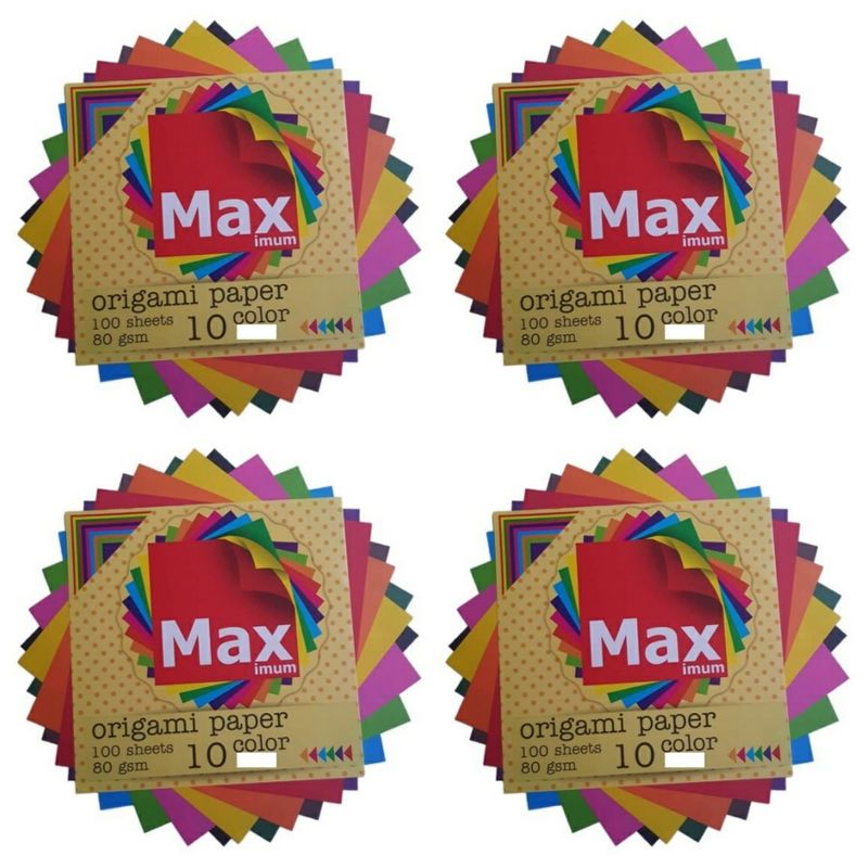 کاغذ اوریگامی مکث مدل رنگین کمان کد k1010 بسته 100 عددی مجموعه 4 عددی